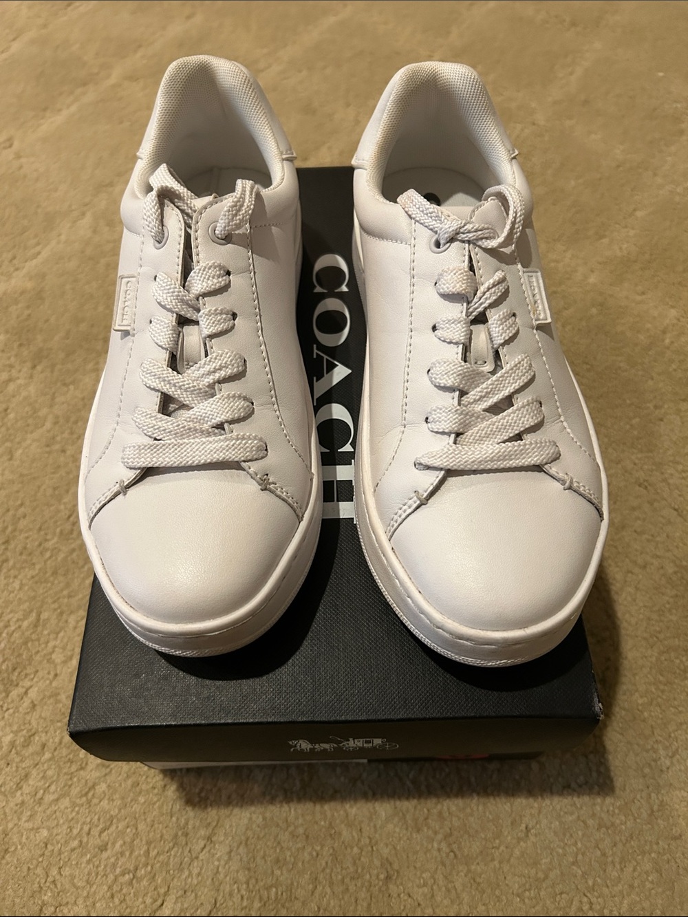 Coach White Leather Women's Low Line Sneakers